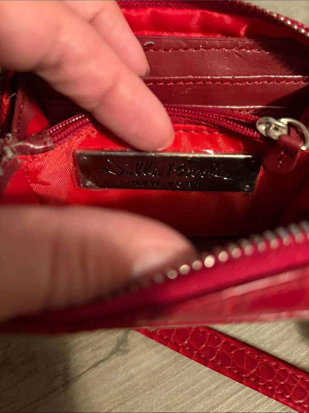 Debbie Brooks Red Butterfly Wristlet Wallet